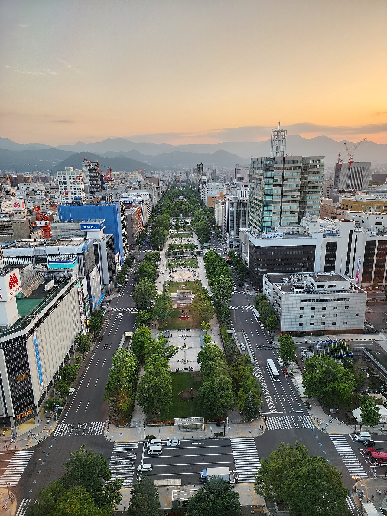 Odori park at Sapporo TV tower