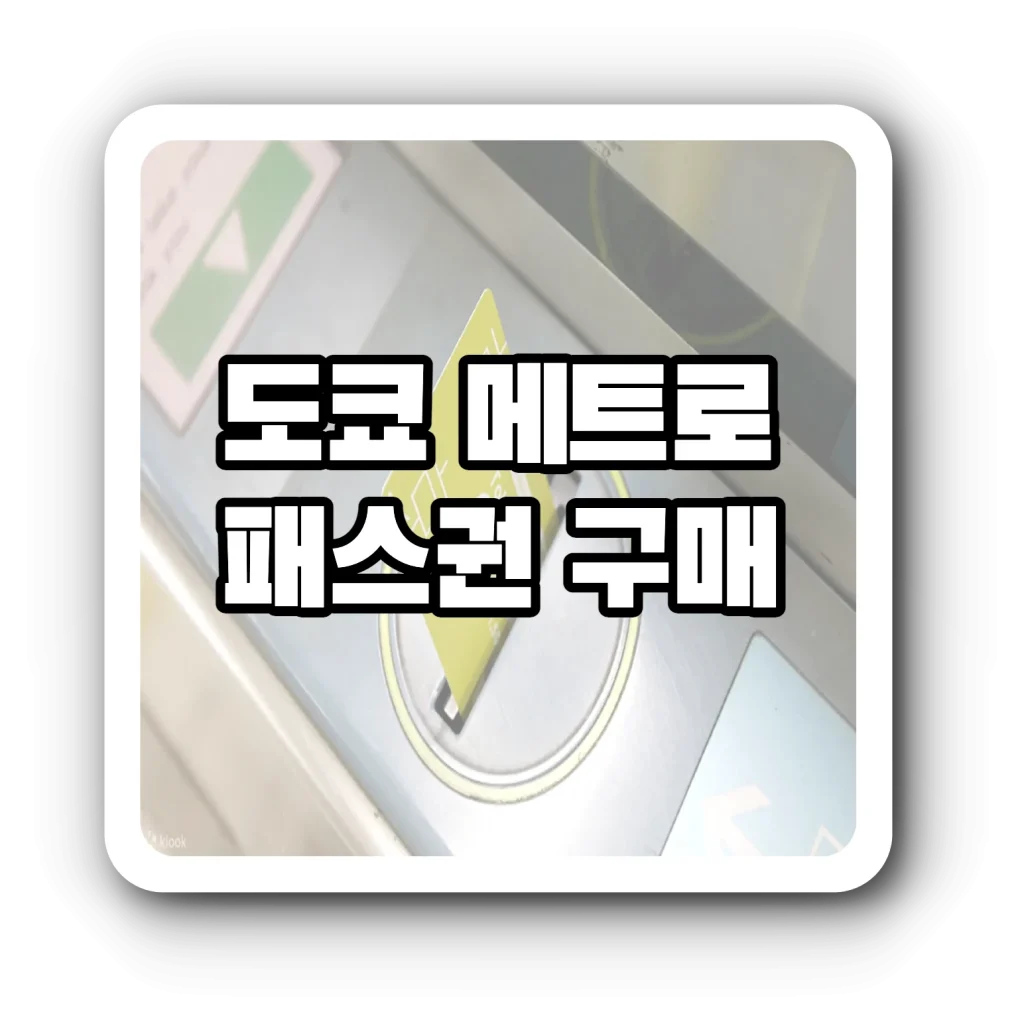 도쿄 메트로패스 구매방법