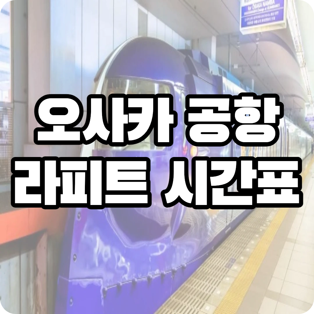 오사카 간사이공항 라피트 시간표