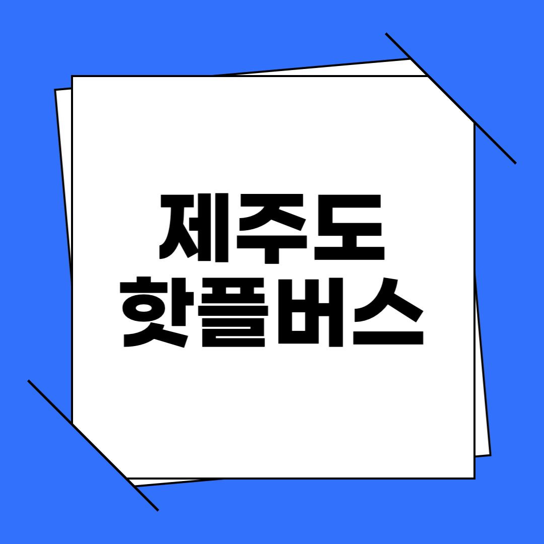 제주도 핫플버스